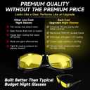 Night Driving Glasses Night Vision Glasses Fit Over Glasses Polarized Anti-Glare UV400 Gift for Men Women (Night Vision (Yellow Lens / Glossy Black Frame))