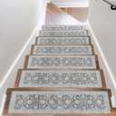 OJIA Extra Non-Slip Stair Treads for Wooden Steps 15PCS, 30"X8" Rubber Indoor Stair Runner Slip Resistant Stair Rugs Safety Mats for Dogs, Kids & Elders, Stairway Grip Step Treads, Gray