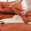 ROSGONIA Queen Comforter Set Burnt Orange, 3pcs (1 Boho Terracotta Comforter & 2 Pillowcases), Lightweight Fall Bedding Rust Blanket All Season Quilt
