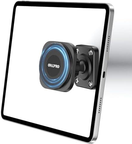 OHLPRO Magnetic Tablet Wall Mount for iPad Holder, Universal Compatible with iPad Pro/Air/Mini/Galaxy Tab and Kitchen Cabinet Office Home Use, 360° Rotation Drilled Base with Metal Ring