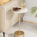 Drink Table Pedestal, Round Side Table, Drink Tables for Small Spaces, Pedestal End Table, Small Pedestal Table (Gold)