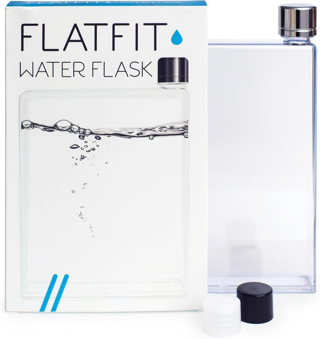 FLATFIT Water Flask - Leak-Proof Slim Water Bottle - Large Capacity, Flat Design Fits In Purses & Backpacks - BPA Free Travel Bottle - 25oz.
