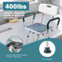 Swivel Shower Chair with Arms and Back, 400 lbs Heavy Duty Shower Stool for Inside Shower Stall and Bathtub, Height Adjustable Rotating Shower Chair Seat for Elderly, Adults, Handicap and Disabled
