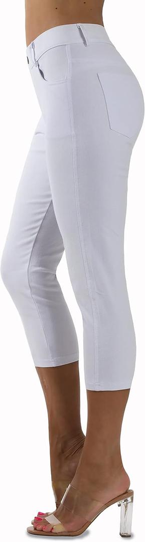 Prolific Health Women's Jean Look Jeggings Tights Slimming Many Colors Spandex Leggings Pants Capri (Large)