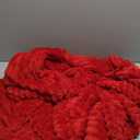 MIULEE Red Fleece Throw Blanket for Couch 300GSM Super Soft Lightweight Plush Striped Blanket, Christmas Warm Cozy Breathable Ribbed Flannel Throws for Bed/Sofa, 50"x64"