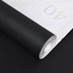 Sevalo Black Peel and Stick Wallpaper Black Contact Paper for Cabinets and Drawers Textured Embossed Self Adhesive Removable Wallpaper Bedroom Bathroom Waterproof Solid Room Vinyl 15.7inW 197inL
