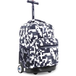 J World Sunrise Kids Rolling Backpack for Girls Boys. Roller Bookbag With Wheels For School, Camo