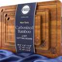 Pre-Oiled, Non Toxic 3-Piece Carbonized Bamboo Cutting Board Set, Eco-Friendly Wooden Chopping Boards for Kitchen with Hanging Hole, 500F Carbonized Technology Charcuterie Serving Boards Deer & Oak