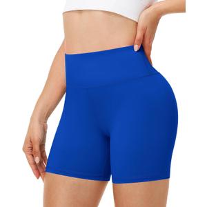 Runhit Women's Workout Biker Shorts - 3"/5"/8" High Waisted Tummy Control Spandex Booty Shorts for Volleyball Gym Yoga Dance (Blue, S)