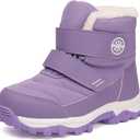 UBFEN Kids Snow Boots Boys Girls Winter Warm Waterproof Outdoor Slip Resistant Cold Weather Unisex Shoes (Toddler/Little Kid/Big Kid) (F/Light Purple)