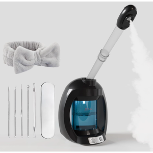 Facial SteamerNano Ionic Face Steamer for Facial Deep Cleaning, Vaporizador Steamer for Esthetician, Professional Facial Steamer for Home Facial Spa. (Black)