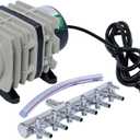 AAPA45L Active Aqua Commercial, 6 Outlets, 20W, 45 L/min Air Pump, Silver