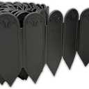 DAIM FlexWall Edge Landscape Edging, Fancy Garden Edging for Landscaping, Sturdy Garden Fencing & Landscape Border that Retain Soil & Stop Weeds, for Landscaping & Fencing Project, Black, 6" x 16.5 ft