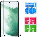 [2 Pack Tempered Glass Screen Protector Frontier Protective Protector for Samsung Galaxy S22 2022 Black with Fingerprint Sensor