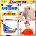 24 Pcs Kindergarten Grad Hats Preschool Graduation Paper Caps Class of 2025 Congrats Grad Crowns for Kids Kindergarten, Graduation Favors and Party Colorful Photo Props