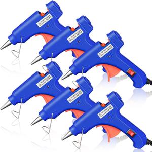 Zhengmy 6 Pieces Mini Hot Glue Gun Crafts Hot Melt Guns Fast Preheating and Easy Squeeze Trigger for School DIY Arts Class Projects Office Home Quick Repairs (Blue)