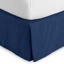 Bare Home Queen Bed Skirt - 15-Inch Tailored Drop Easy Fit - Bed Skirt for Beds - Center & Corner Pleats (Queen, Dark Blue)