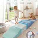 BlueWood Baby Foam Climbing Blocks, 7-Piece Soft Play Set for Crawling, 63 x 31.5 x 7.9 inches