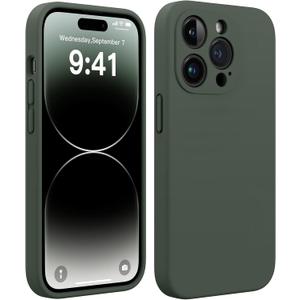 AOTESIER for iPhone 14 Pro Case, Upgraded Silicone | Full Camera Protection | Wear-Resistant | Anti-Drop Protection with Anti-Scratch Lining Phone Case for iPhone 14 Pro, Alpine Green