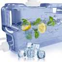 Refrigerator Water Dispenser 1.1 Gallon  Leak-Proof Slim Fridge Water Container with Spigot  BPA-Free Refillable Water Jug (Dark Blue)