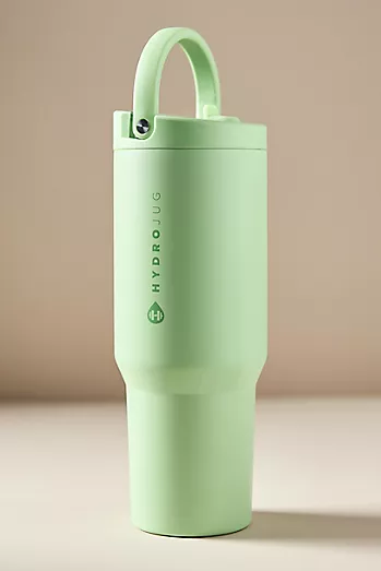 HydroJug Sport - Stainless Steel Tumbler with Straw, Vacuum Insulated, 40oz Leakproof Water Bottle, Ergonomic Design, Reusable, Dishwasher Safe, Rubber Base, Durable for Gym or Outdoors, Clover