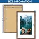 Hongkee 16x24 Frame Set of 4, 16 x 24 Rustic Brown Wood Style(Mat 12x18), 16X24 in
