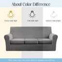 4 Pieces Velvet Sofa Covers for 3 Cushion Couch Washable 3 Seat Slipcovers for Couches and Sofas Stretch Soft Couch Covers for Dogs (Dark Grey, Sofa)