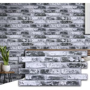Commomy Faux Brick 3D Wall Panels - 12 pcs of 22.8" x 11.8" Thin & UrltraLight Peel and Stick Tile Whitewash Brick Tiles Printable for Kitchen, Bedroom,Living Room,TV Background,RVCovers 22.48 sq.ft