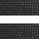 Wireless Keyboard and Mouse, Trueque Silent 2.4GHz Cordless Full-Sized Ergonomic USB Mouse Combo, Sleep Mode, Lag-Free for Computer, Laptop, PC, Mac, Windows (2 Pack-Black)