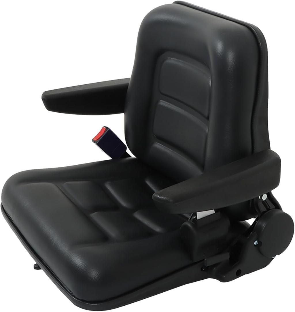 GXYWADY Universal Adjustable Forklift Seat Replacement for Excavator Forklift Tractor Skid Loader Backhoe Dozer Telehandler