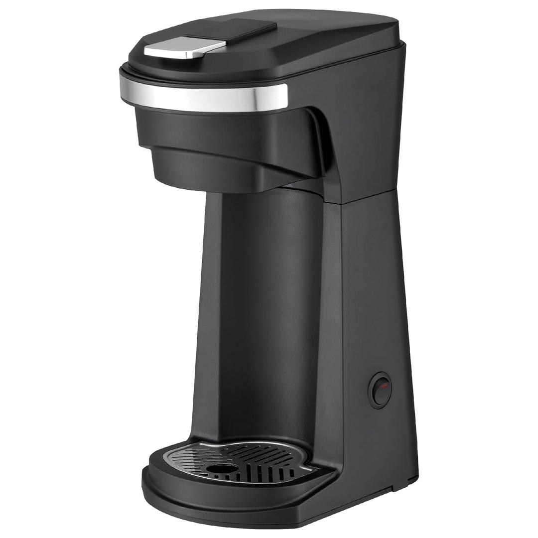 Newhouse Single Serve Coffee Maker compatible with K-cups Water Reservoir, Versatile Ground Coffee & K-Cup Compatibility, Adjustable Tray for Travel Mugs
