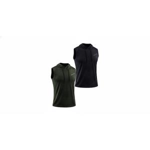NELEUS Men's Workout Tank Tops Sleeveless Running Shirts with Hoodie,5098,2 Pack,Black/Olive Green/Blue,S