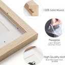 16x20 Solid Wood Picture Frame, Natural Wood Poster Frame with Paper Mat, Display Picture 11x14 with Mat, 16x20 without mat, Set of 2 Oak wood grain Picture Frame