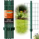 Amagabeli Metal Fence Posts 3 Feet 10 Pack Heavy Duty Garden Stakes T Post U Channel for for Wire Fence No Dig Garden Fence Stakes for Temporary Fencing Electric Fence Corner Anchor Green