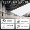 HDPE Sheet 1/4-12" x 24" High Density Polyethylene Sheets with Protective Film 1/4 Thick HDPE Plastic Sheet Board Solid Plastic Block for Flat Panel DIY Projects Machining Home (White)