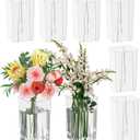 Kiddream 8 Packs Clear Acrylic Flower Vases for Centerpieces, Plastic Tall Square Vase