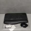 SABLUTE Ergonomic Wireless Keyboard and Mouse Combo - Wave Keyboard with Soft Leather Wrist Rest, Resistant Keys, RGB Backlit Rechargeable Set for PC/Mac/Chromebook (Black)