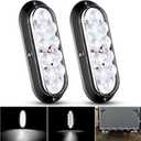 Nilight 6 Inch Oval White LED Trailer Tail Lights Surface Mount 2PCS 10 LEDs Waterproof Reverse Back Up Trailers Lighting for Truck RV Boat Bus Lorry Camper Van Caravan