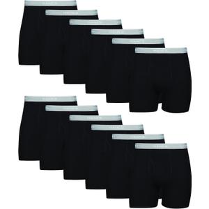 Hanes Mens Underwear Briefs, Cool Dri Moisture-wicking Cotton No-ride-up For Men, Multi-packs Boxer, 12 Pack - Black, Medium US