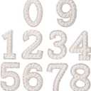 Operitacx Pearl Number Iron on Patches Digital Diamond Rhinestone Stickers for Clothing DIY Decoration Non-Woven Fabric Appliques for Sweaters Hats Bags Easy to Attach (white)