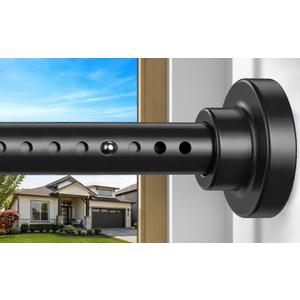 Tension Curtain Rod Black Tension Rod 40 to 78 Inch Spring Curtain Rods Non Slip Tension Rods 1pcs For Windows No Drilling Adjustable Tension Rods of Curtains Window Closet Kitchen Wardrobe