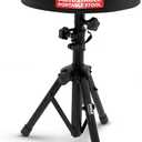 Pyle Drum Throne, Rotatable Padded Seat, Adjustable Height, Foldable Design, Solid Steel Legs, Non-Slip Rubber Feet, Musicians & Drummers, Assembly Required, Supports Up to 330 lbs. Weight