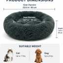 Cat Beds for Indoor Cats, Round Fluffy Cute Small Cat Bed, Washable Anti-Slip Donut Pet Bed, Round Dog Bed for Small Pets (Dark Gray)
