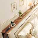 SUPERJARE 102 Inch Sofa Table with 2 Power Outlets and USB-C Ports, 5.9 Inch Narrow Console Table with Storage, Extra-Long, for Entryway Hallway Couch Behind Sofa, Small Spaces, Rustic Brown, 5.9"D x 102.3"W x 29.7"H