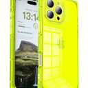 Rectangle Case Compatible for iPhone 15 Pro, Full Camera Protection & Reinforced Corners TPU Cushion Clear Cover, Shockproof Silicone Phone Case for Women Girls (iPhone 15 Pro, Yellow)