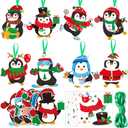 Blosssound 32 Sets Christmas Craft Kits Christmas Penguin Crafts Sticker DIY Xmas Ornament Make Your Own Xmas Craft Projects for Winter Holiday School Classroom DIY Project Activities Decor(Penguin)