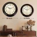 Vintage Wall Clock 13 Inch Quartz Silent Non-Ticking Analog Clock Battery Operated Rustic Round Decorative Clock for Living Room Kitchen Home Office Classroom