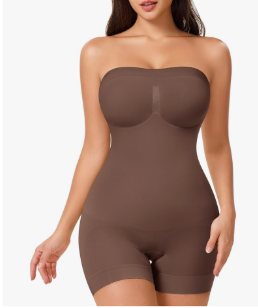 CtriLady Strapless Shapewear Bodysuit for Women Tummy Control Shapewear Seamless Full Body Shaper with Removable Straps, Medium