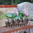 Newman House Studio Resin Sheep Planter Succulent Pot - Creative Animal Garden Pots for Home Garden Office Desktop Decoration 13 * 7.2 * 5.5 Inch