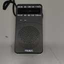PRUNUS J-166 Portable Radio AM FM, Battery Operated Radio with Tuning Light, Back Clip, Excellent Reception, AM FM Radios Portable, Transistor Radios (Black)